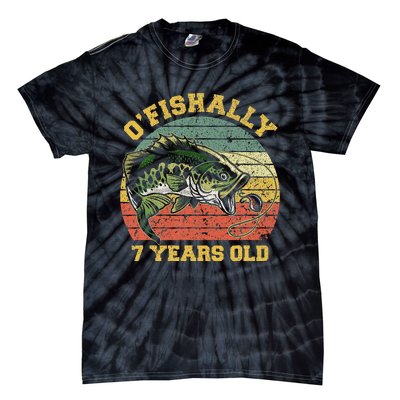 OFishally 7 Years Old Fishing Birthday Theme Party 7th Tie-Dye T-Shirt