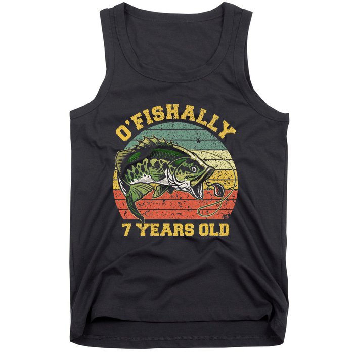 OFishally 7 Years Old Fishing Birthday Theme Party 7th Tank Top