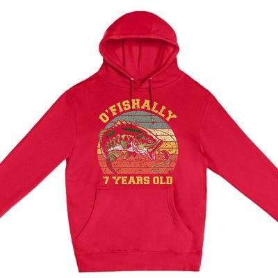 OFishally 7 Years Old Fishing Birthday Theme Party 7th Premium Pullover Hoodie