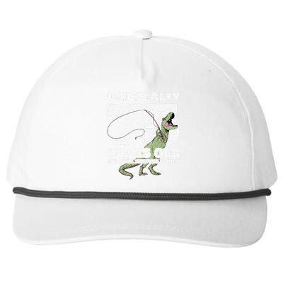 OFishAlly 75 Years Old Fishing Dinosaur 75th Birthday Snapback Five-Panel Rope Hat