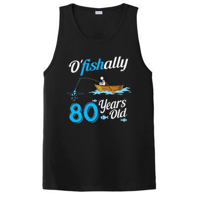 OFishally 80th Funny Fisherman Birthday Fishing Gift PosiCharge Competitor Tank