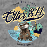 Otter 841 Surfing Otter 841 California Surf Board Otter 841 Tall Hoodie