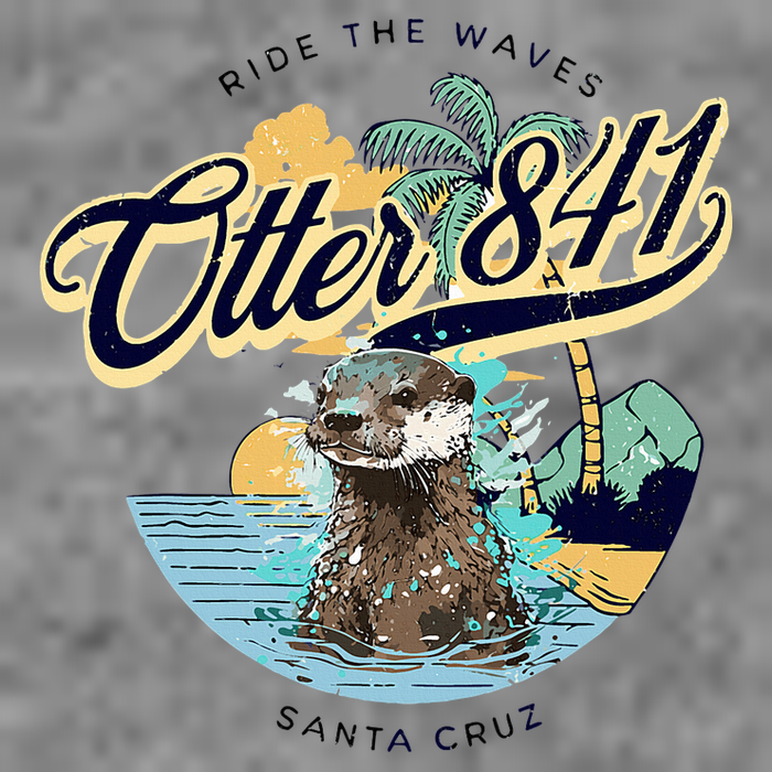Otter 841 Surfing Otter 841 California Surf Board Otter 841 Tall Hoodie