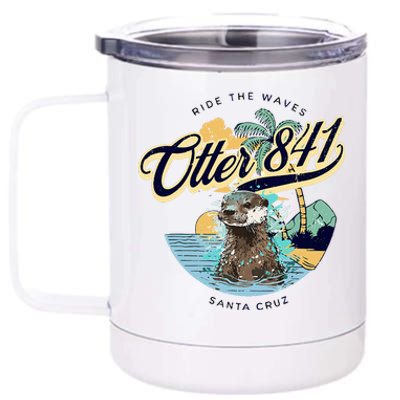 Otter 841 Surfing Otter 841 California Surf Board Otter 841 12 oz Stainless Steel Tumbler Cup