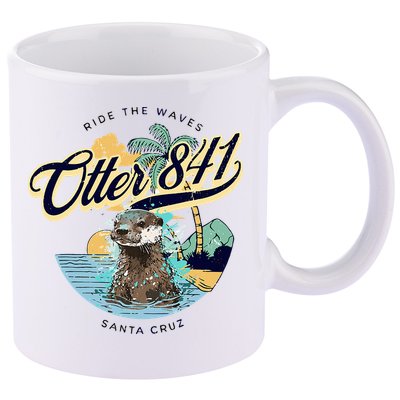 Otter 841 Surfing Otter 841 California Surf Board Otter 841 11oz C Handle Ceramic Mug