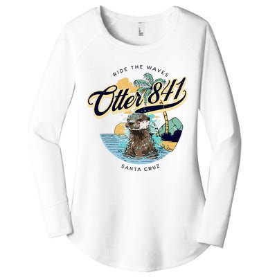 Otter 841 Surfing Otter 841 California Surf Board Otter 841 Women's Perfect Tri Tunic Long Sleeve Shirt