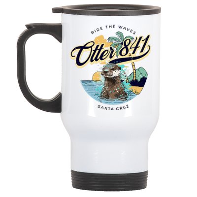 Otter 841 Surfing Otter 841 California Surf Board Otter 841 Stainless Steel Travel Mug