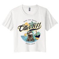 Otter 841 Surfing Otter 841 California Surf Board Otter 841 Women's Crop Top Tee