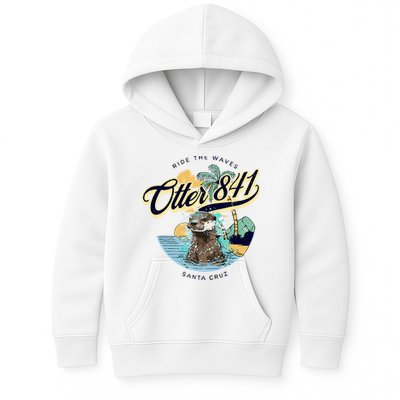 Otter 841 Surfing Otter 841 California Surf Board Otter 841 Kids Hoodie