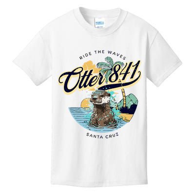 Otter 841 Surfing Otter 841 California Surf Board Otter 841 Kids T-Shirt