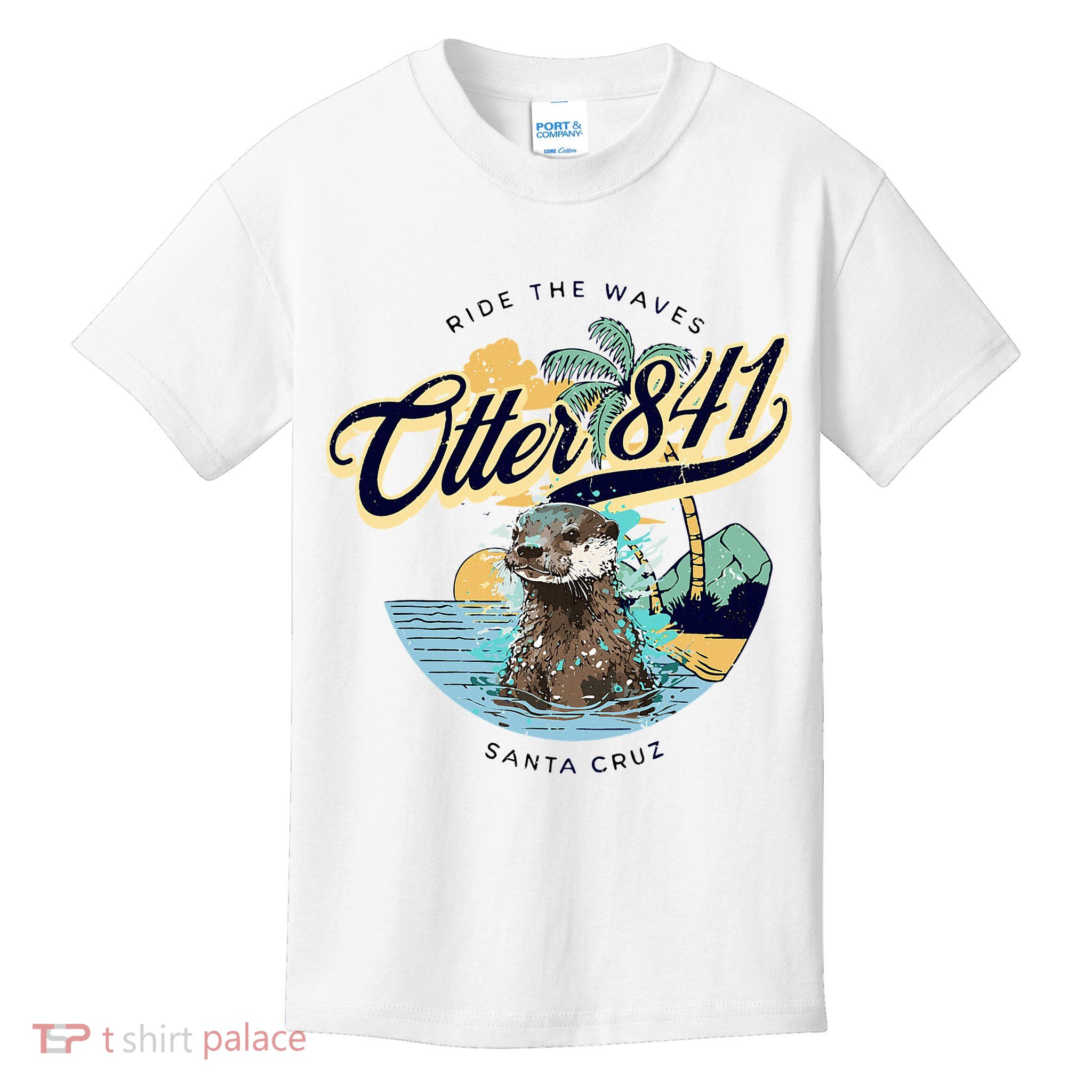 Otter 841 Surfing Otter 841 California Surf Board Otter 841 Kids T-Shirt