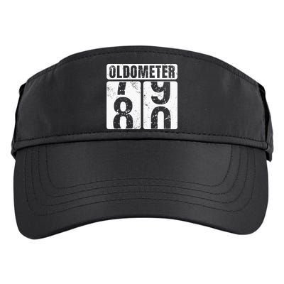 Oldometer 80 Vintage Funny 80th Birthday Gift Idea Adult Drive Performance Visor