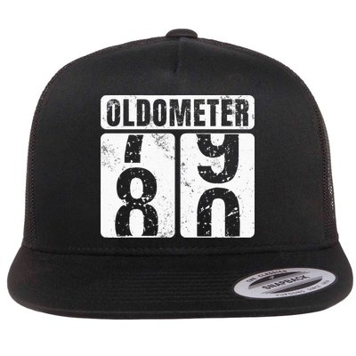 Oldometer 80 Vintage Funny 80th Birthday Gift Idea Flatbill Hat