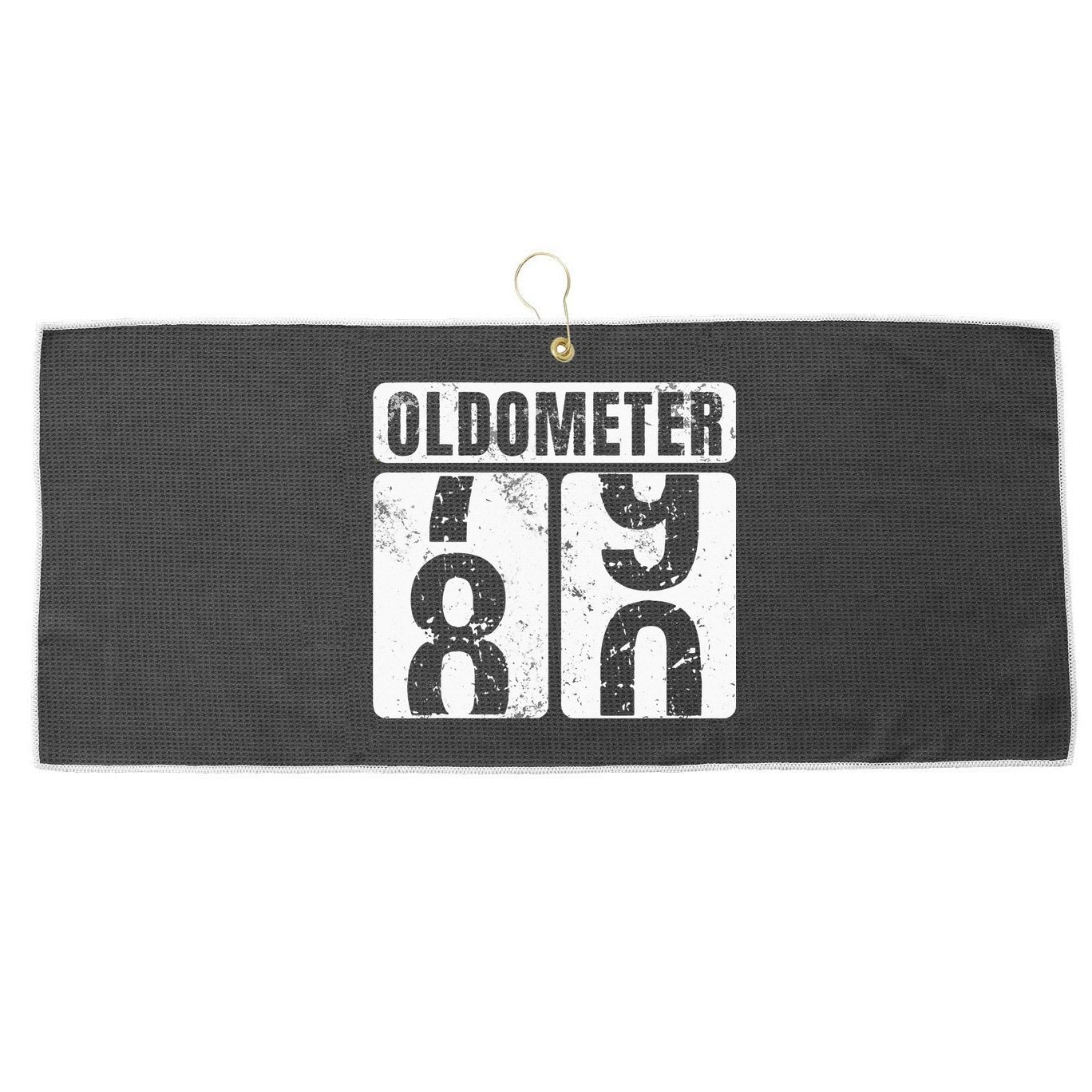 Oldometer 80 Vintage Funny 80th Birthday Gift Idea Large Microfiber Waffle Golf Towel