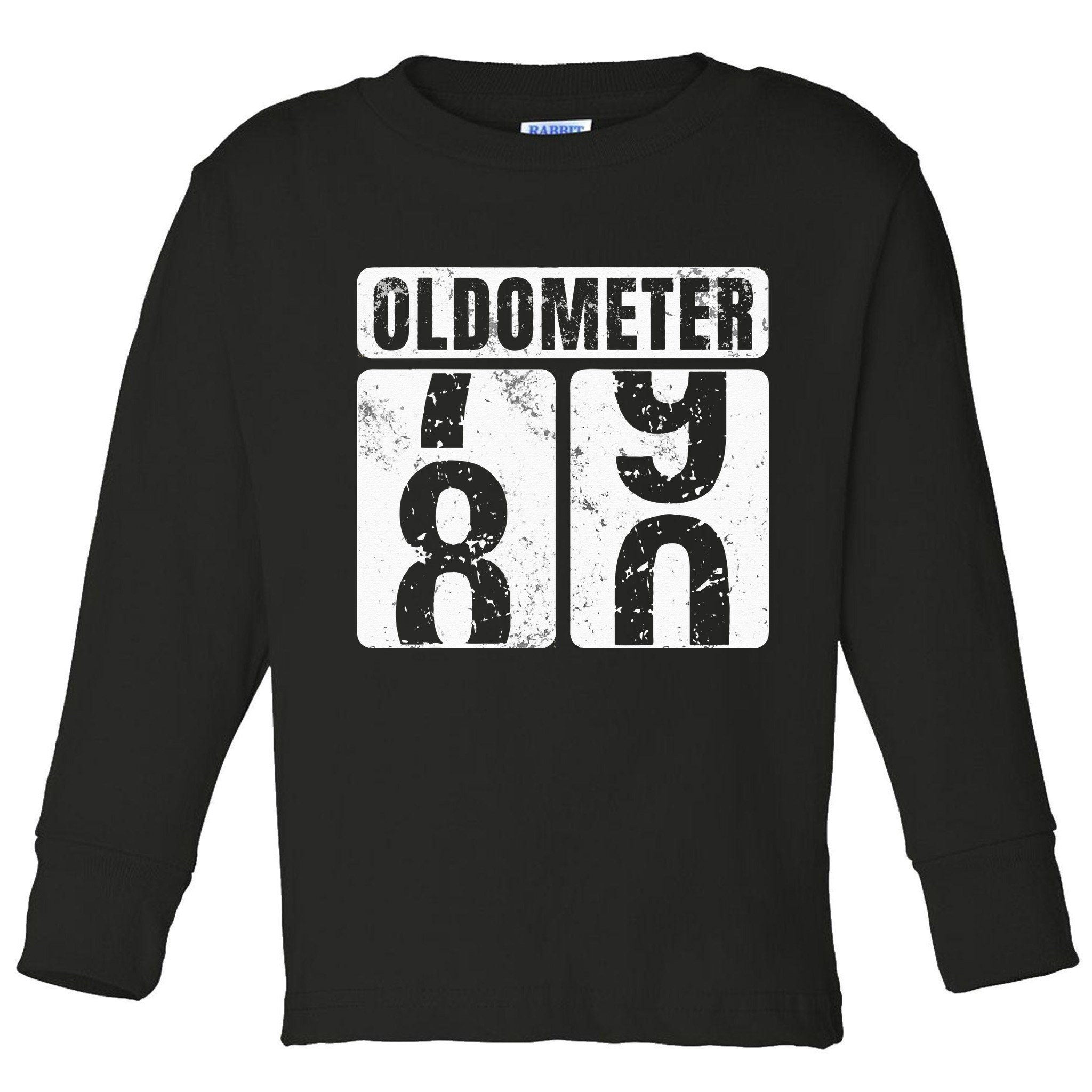 Oldometer 80 Vintage Funny 80th Birthday Gift Idea Toddler Long Sleeve Shirt