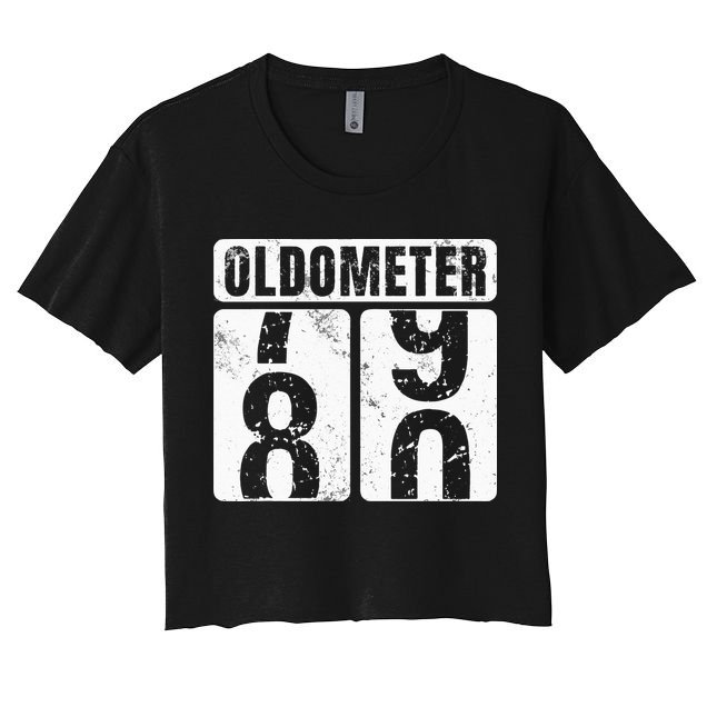 Oldometer 80 Vintage Funny 80th Birthday Gift Idea Crop Top