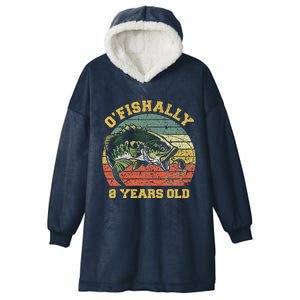 OFishally 8 Years Old Fishing Birthday Theme Party 8th Hooded Wearable Blanket