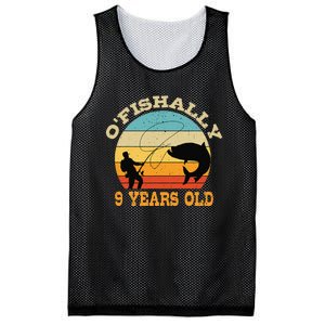 OFishally 9 Years Old Fishing Birthday Theme Party 9th Mesh Reversible Basketball Jersey Tank