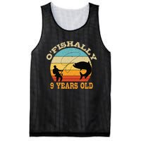 OFishally 9 Years Old Fishing Birthday Theme Party 9th Mesh Reversible Basketball Jersey Tank