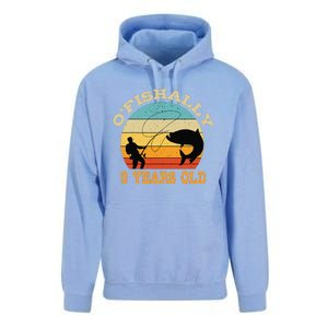 OFishally 9 Years Old Fishing Birthday Theme Party 9th Unisex Surf Hoodie