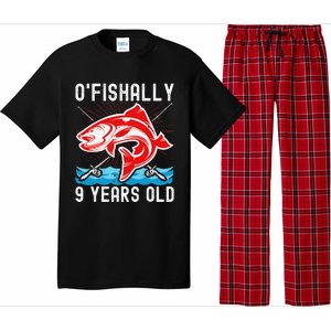 OFishally 9 Years Old Funny Birthday Fishing Pajama Set