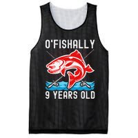 OFishally 9 Years Old Funny Birthday Fishing Mesh Reversible Basketball Jersey Tank