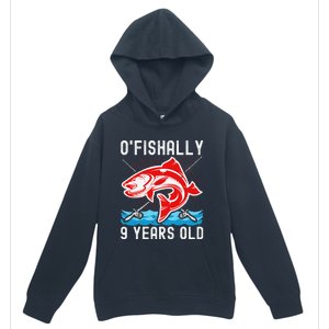 OFishally 9 Years Old Funny Birthday Fishing Urban Pullover Hoodie