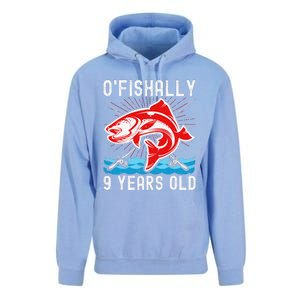 OFishally 9 Years Old Funny Birthday Fishing Unisex Surf Hoodie