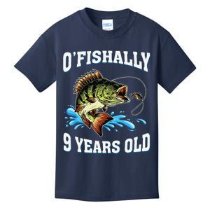 OFishally 9 Years Old Fishing Fisherman 9th Birthday Kids T-Shirt