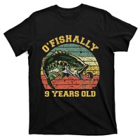 OFishally 9 Years Old Fishing Birthday Theme Party 9th T-Shirt