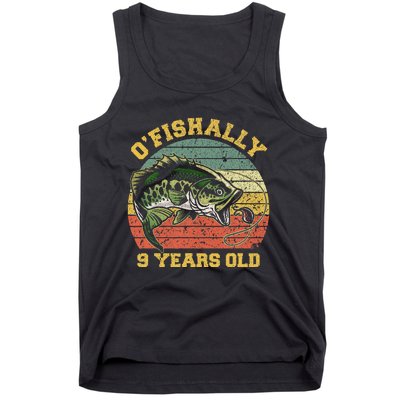 OFishally 9 Years Old Fishing Birthday Theme Party 9th Tank Top