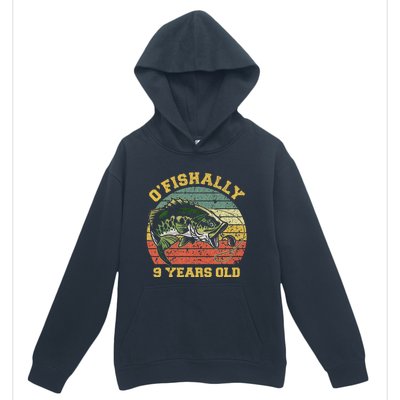 OFishally 9 Years Old Fishing Birthday Theme Party 9th Urban Pullover Hoodie