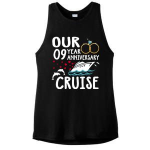 Our 9 Year Anniversary Cruise Trip Wedding Marriage Couple Ladies PosiCharge Tri-Blend Wicking Tank