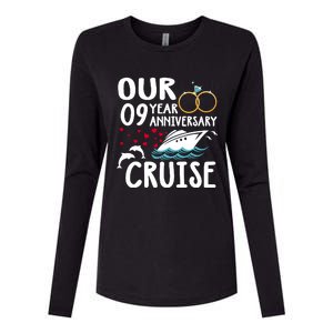 Our 9 Year Anniversary Cruise Trip Wedding Marriage Couple Womens Cotton Relaxed Long Sleeve T-Shirt