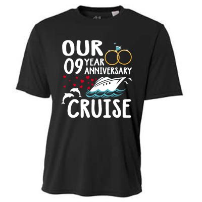 Our 9 Year Anniversary Cruise Trip Wedding Marriage Couple Cooling Performance Crew T-Shirt