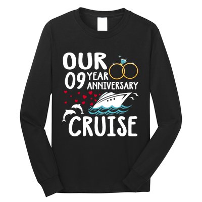 Our 9 Year Anniversary Cruise Trip Wedding Marriage Couple Long Sleeve Shirt