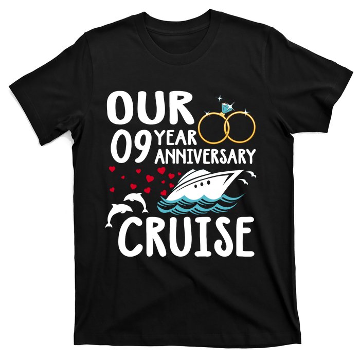 Our 9 Year Anniversary Cruise Trip Wedding Marriage Couple T-Shirt