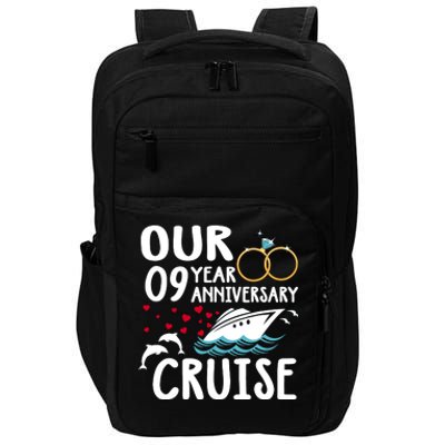 Our 9 Year Anniversary Cruise Trip Wedding Marriage Couple Impact Tech Backpack