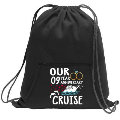 Our 9 Year Anniversary Cruise Trip Wedding Marriage Couple Sweatshirt Cinch Pack Bag