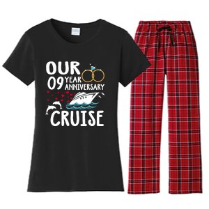 Our 9 Year Anniversary Cruise Trip Wedding Marriage Couple Women's Flannel Pajama Set