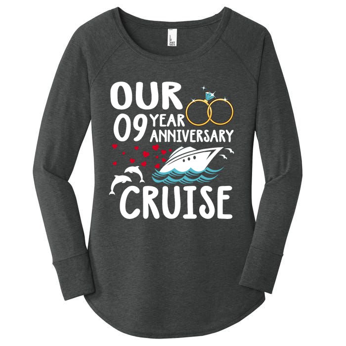 Our 9 Year Anniversary Cruise Trip Wedding Marriage Couple Women's Perfect Tri Tunic Long Sleeve Shirt