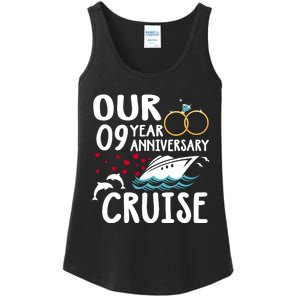 Our 9 Year Anniversary Cruise Trip Wedding Marriage Couple Ladies Essential Tank