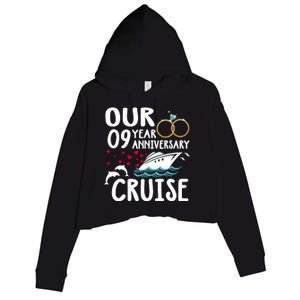 Our 9 Year Anniversary Cruise Trip Wedding Marriage Couple Crop Fleece Hoodie