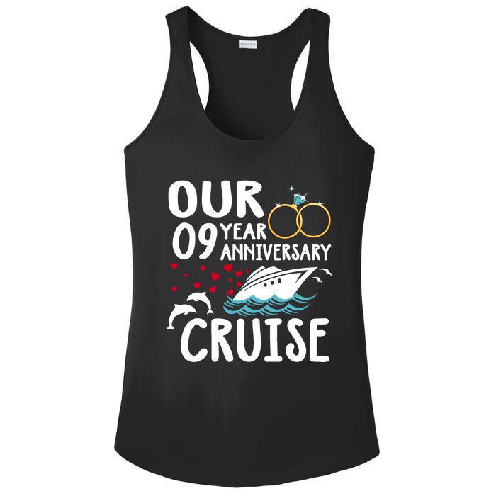 Our 9 Year Anniversary Cruise Trip Wedding Marriage Couple Ladies PosiCharge Competitor Racerback Tank