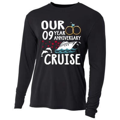 Our 9 Year Anniversary Cruise Trip Wedding Marriage Couple Cooling Performance Long Sleeve Crew