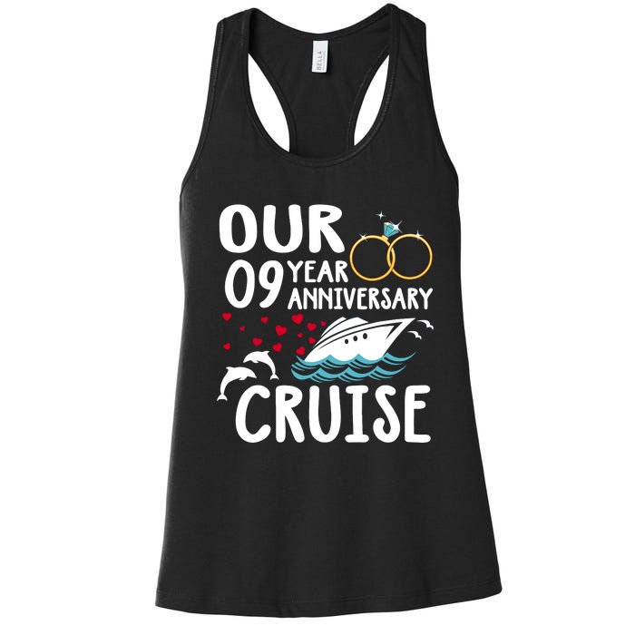 Our 9 Year Anniversary Cruise Trip Wedding Marriage Couple Women's Racerback Tank