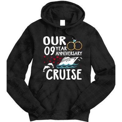 Our 9 Year Anniversary Cruise Trip Wedding Marriage Couple Tie Dye Hoodie