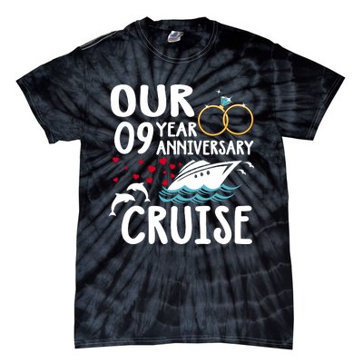 Our 9 Year Anniversary Cruise Trip Wedding Marriage Couple Tie-Dye T-Shirt