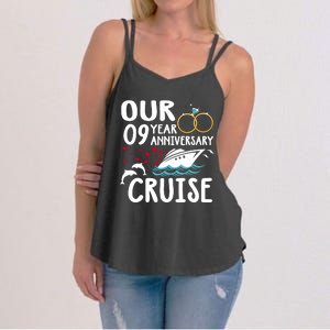 Our 9 Year Anniversary Cruise Trip Wedding Marriage Couple Women's Strappy Tank