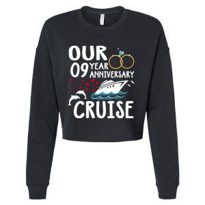 Our 9 Year Anniversary Cruise Trip Wedding Marriage Couple Cropped Pullover Crew